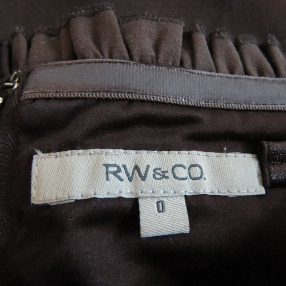 \VINTAGE Y2K RW & CO Espresso Brown Satin Sweetheart Tulle Dress Goth - Size 0 - Picture 13 of 15